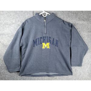 Vintage University Michigan Sweater Men's XL 1/4 Zip Embroidered PRO PLAYER **
